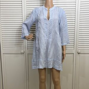 CP Shades Linen Blue Tunic Top Lightweight XS